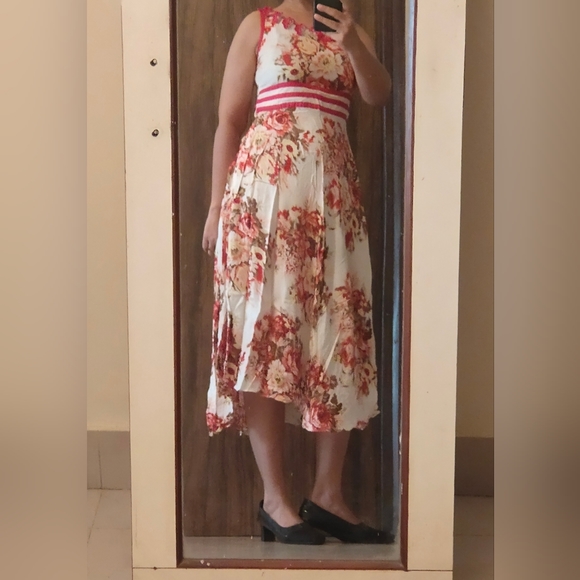 Dresses & Skirts - Myntra A line dress belted dress sleeveless